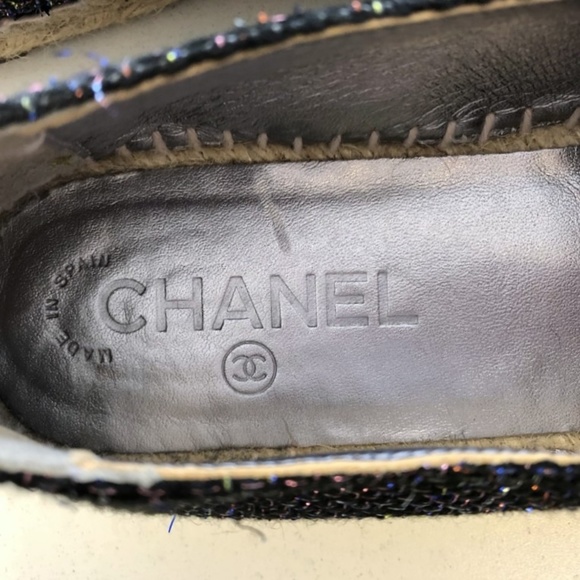 Chanel Metallic Tweed CC Cap Toe Espadrille Flats - Picture 5 of 8